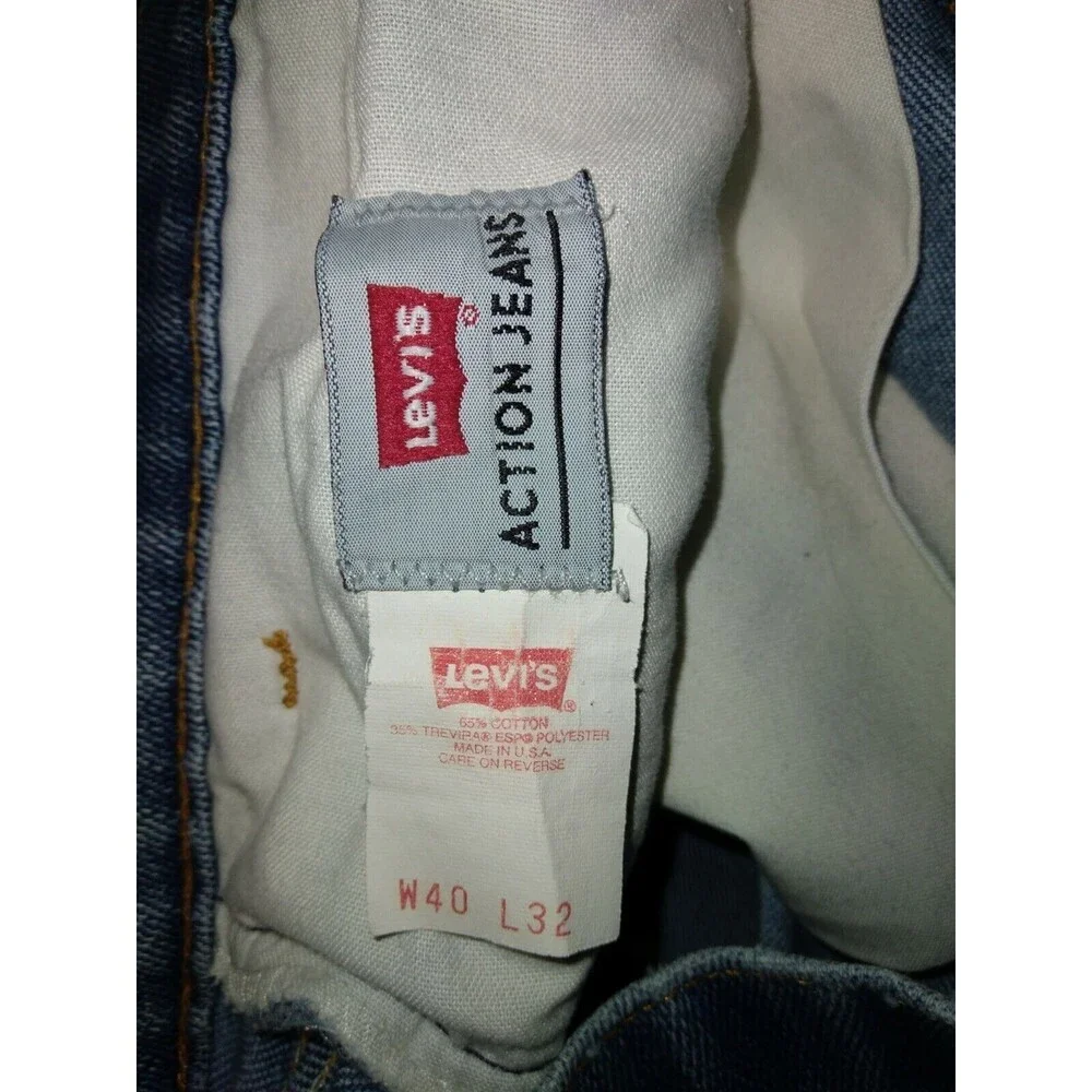 VTG 90s Levi's Action Blue Jeans 40x32 530 Button Red Tab Made in USA meas 39x29